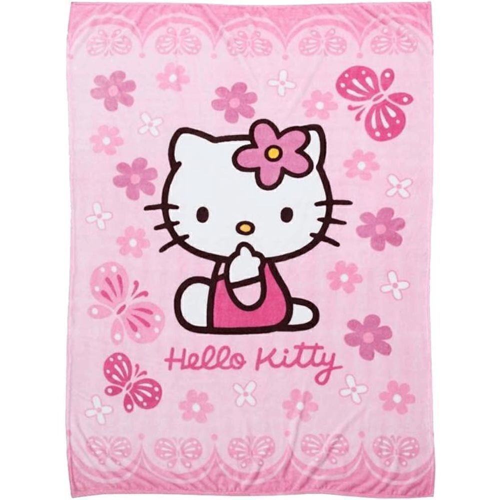 60"x80" Cute Pink Kitty Blanket, Children’s Flannel Fleece Blanket Throw Anime F